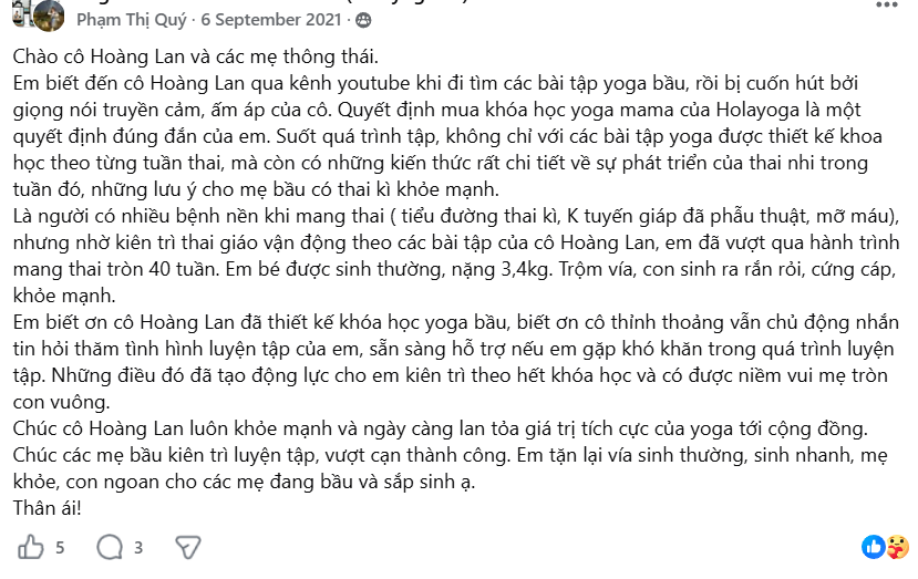 Chia sẻ của chị Phạm Thị Quý - mẹ có nhiều bệnh nền sinh thường thành công
