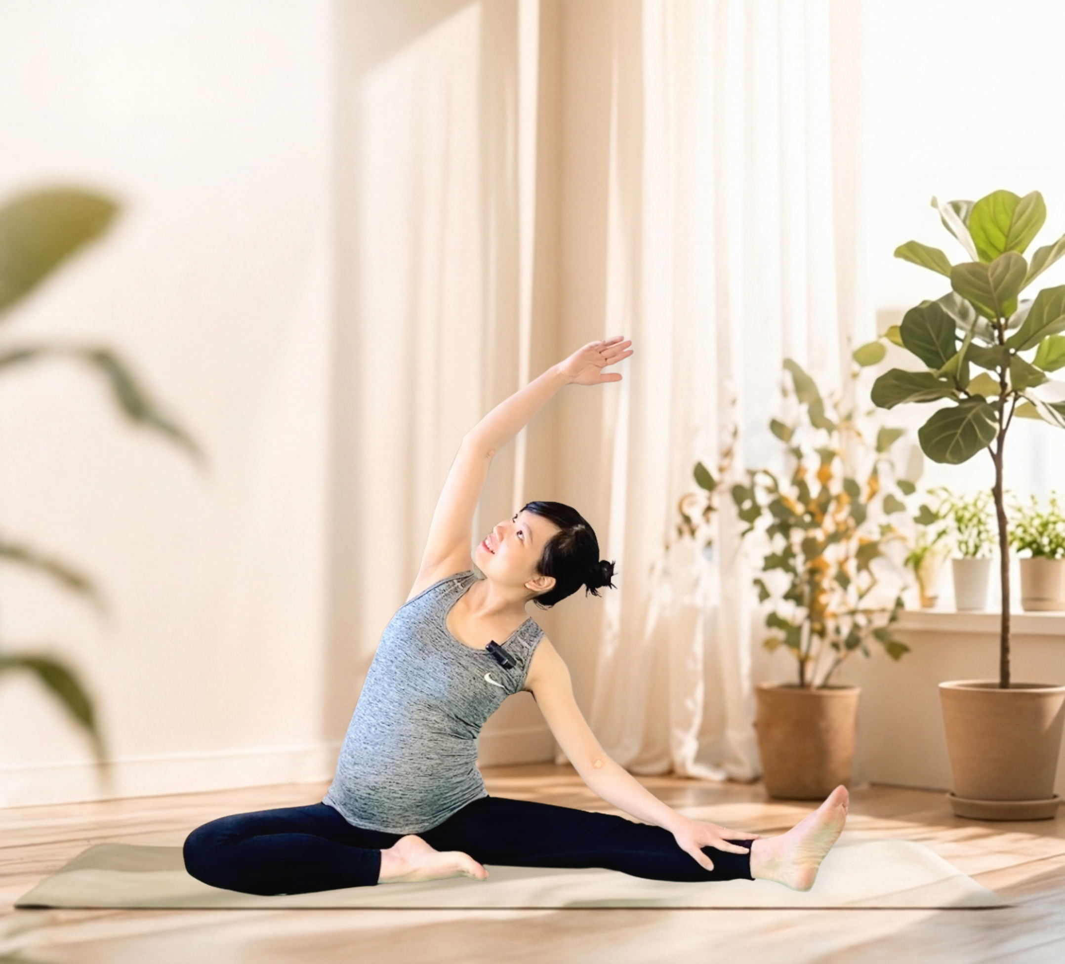 Mẹ bầu thực hành yoga