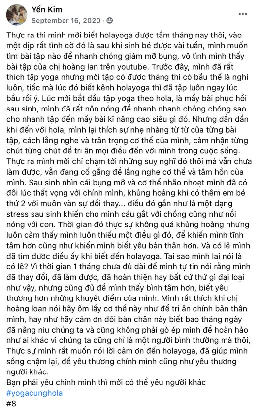 Chia sẻ của Yến Kim - tìm lại sự bình tâm sau sinh
